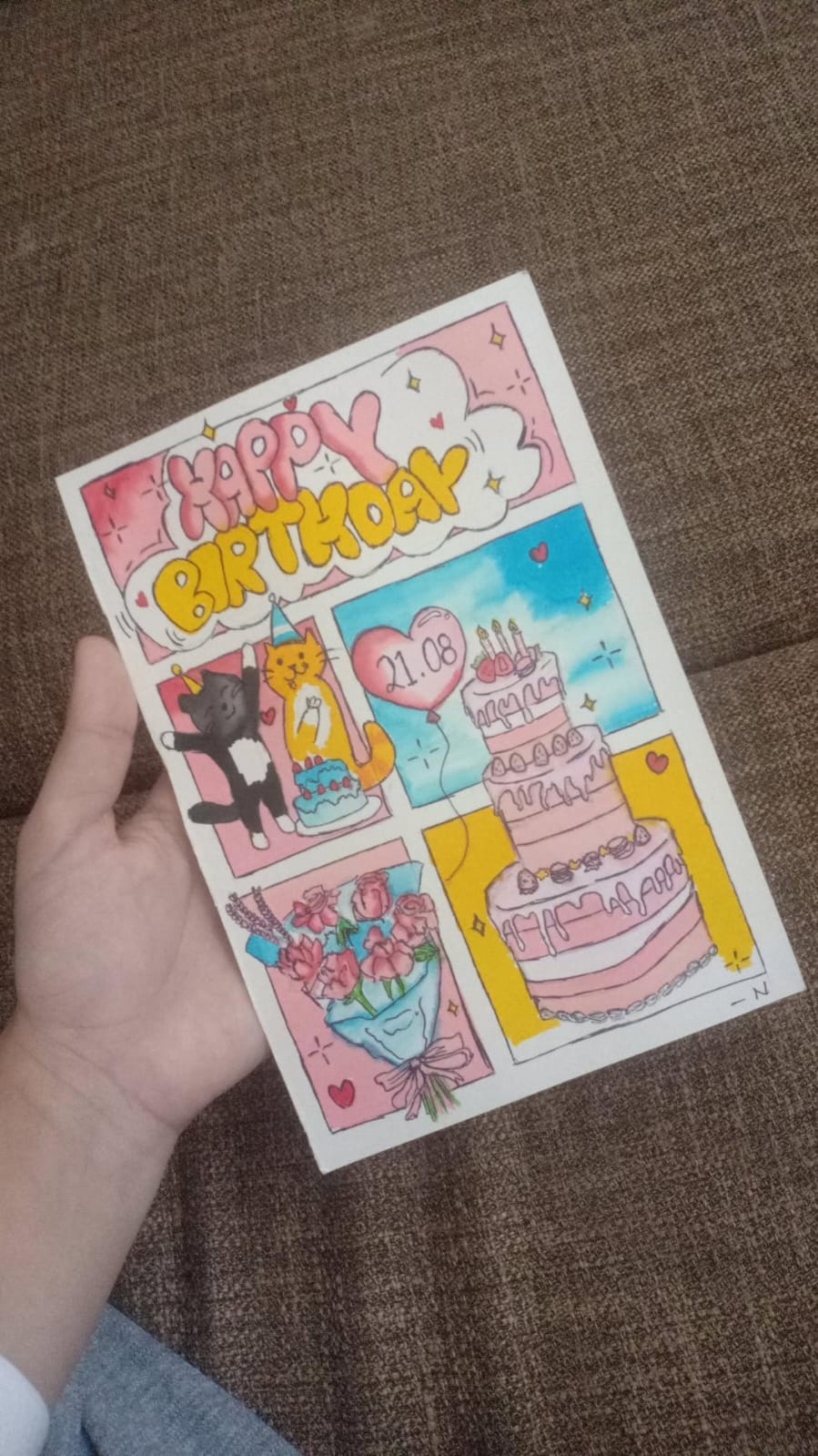 Birthday card illustration by thepaint.nia