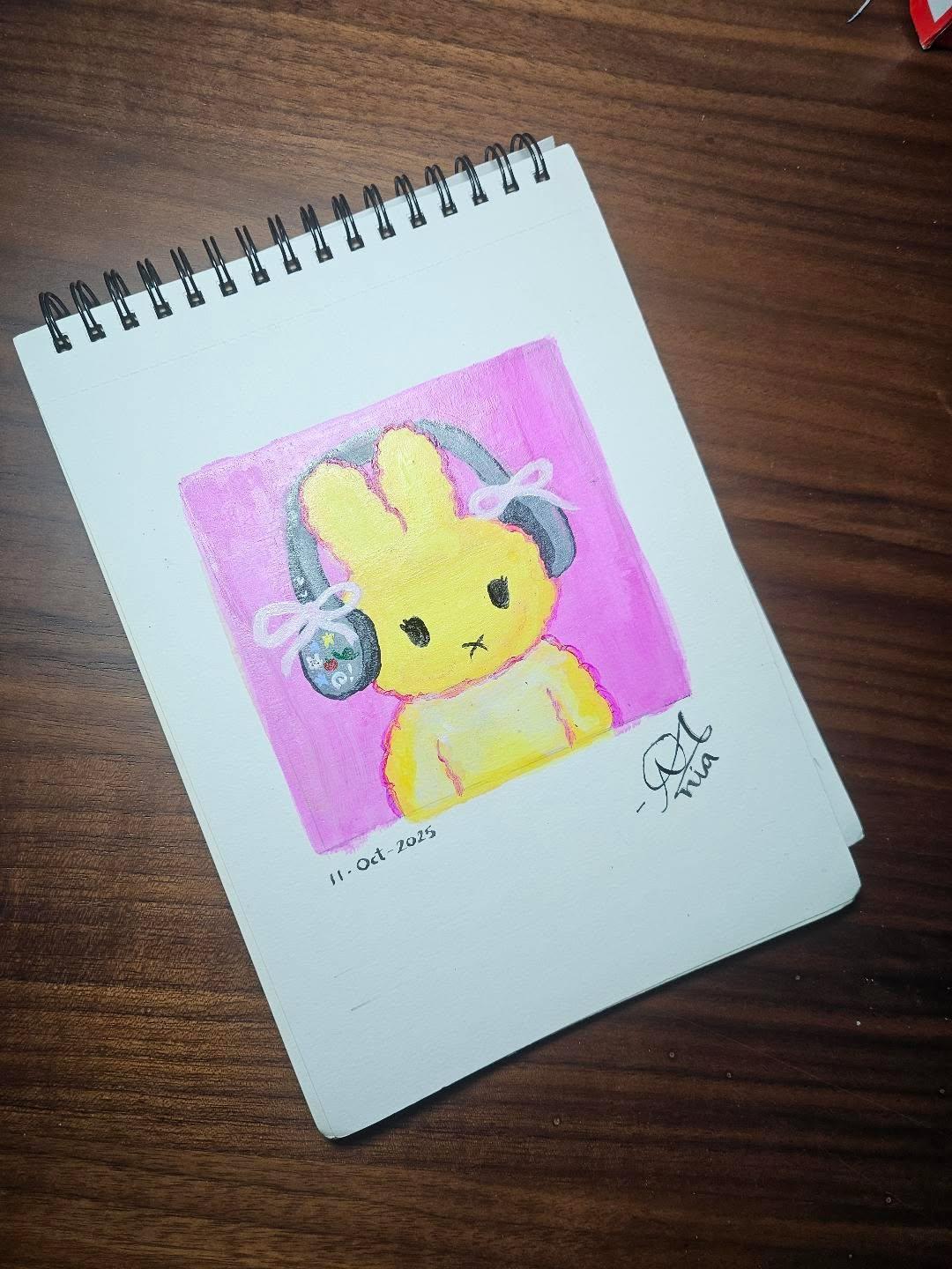 Headphones Bunny mini artwork by thepaint.nia